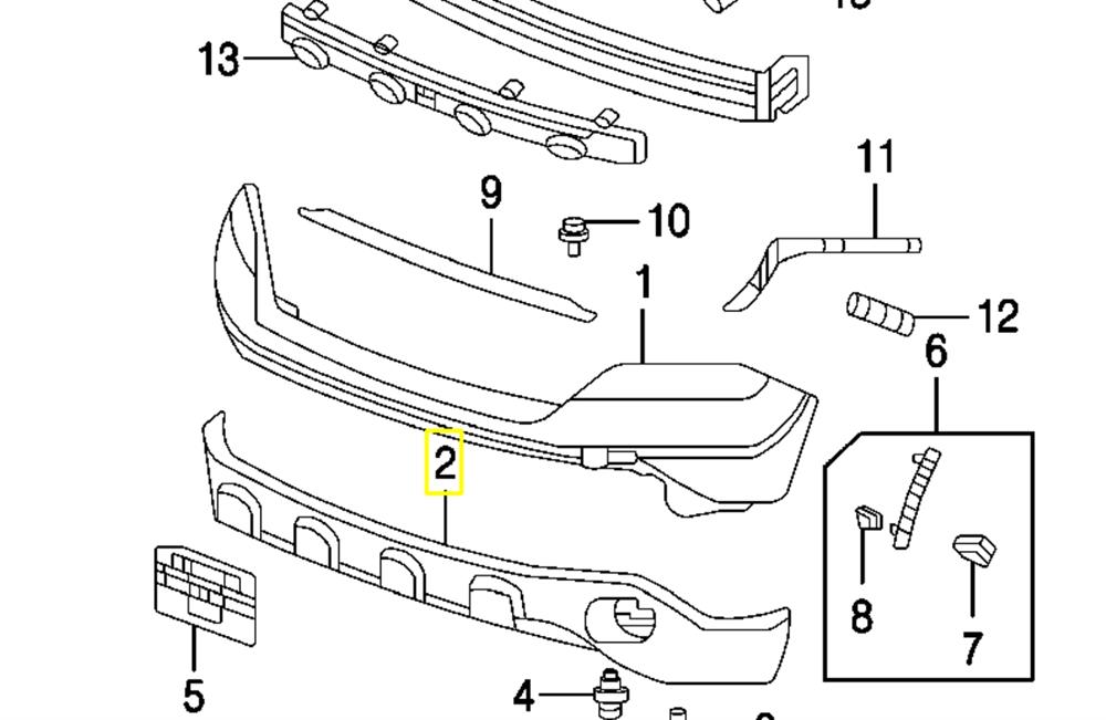 Parachoques delantero, parte inferior Honda CR-V 3 (RE)