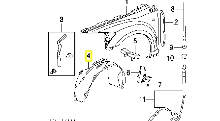 CH1251131 Various guardabarros interior, aleta delantera, derecho