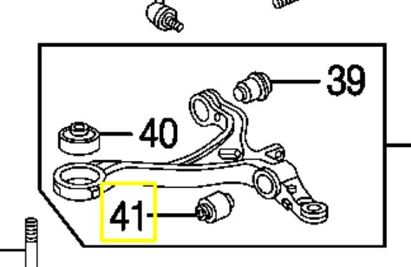 Silentblock de suspensión delantero inferior 51810TA0A01 Honda