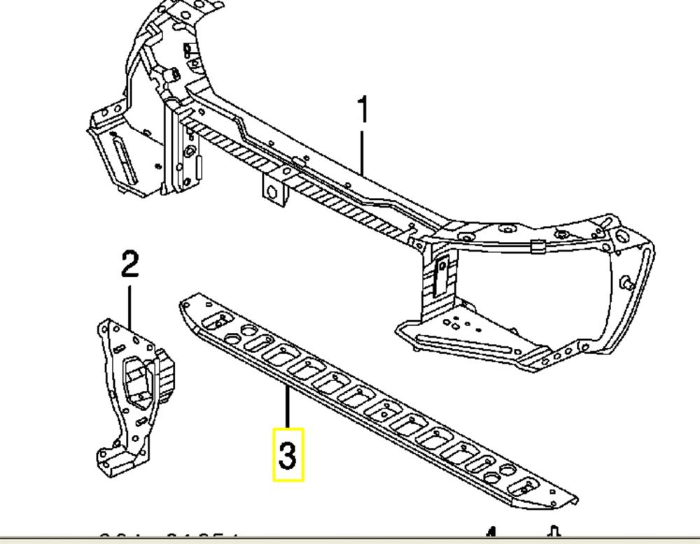 LR000929 Land Rover Refuerzo inferior del soporte del radiador