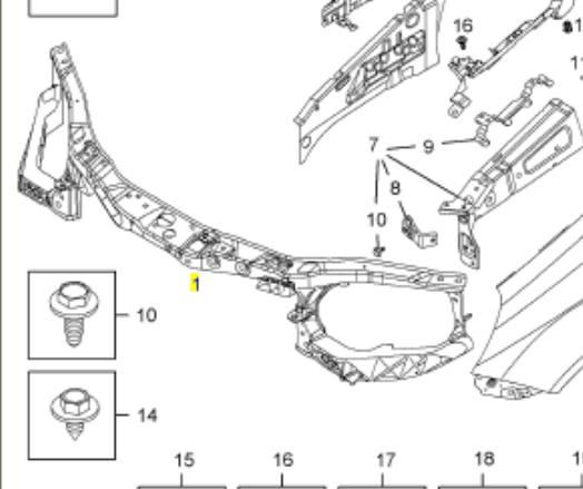 13191106 General Motors soporte de radiador completo