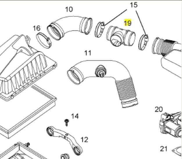 25358054 General Motors Sensor de flujo de aire