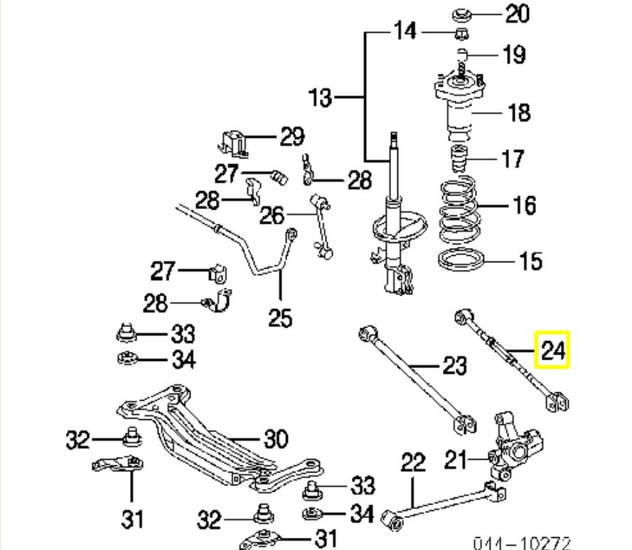 Barra transversal de suspensión trasera 4873048150 Toyota