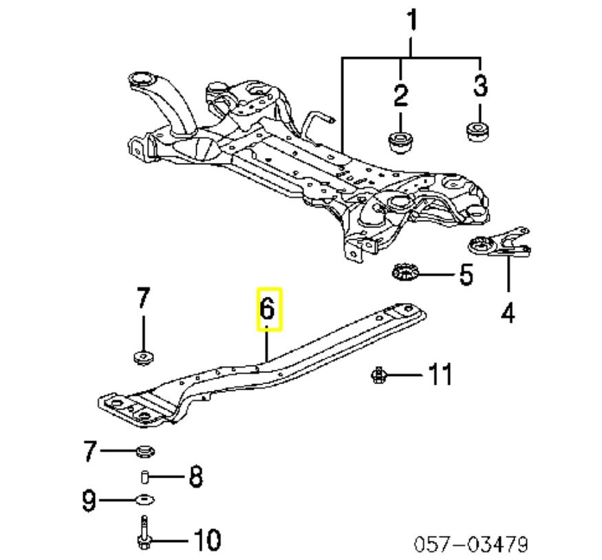 MR589146 Mitsubishi Viga de soporte del motor