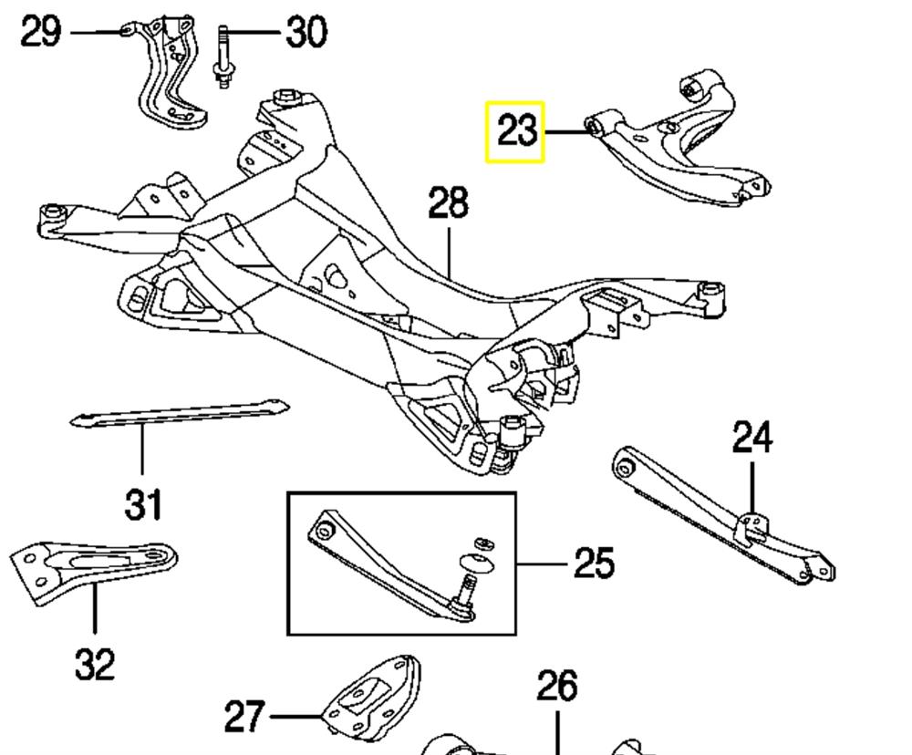 MN101159 Mitsubishi brazo suspension trasero superior derecho