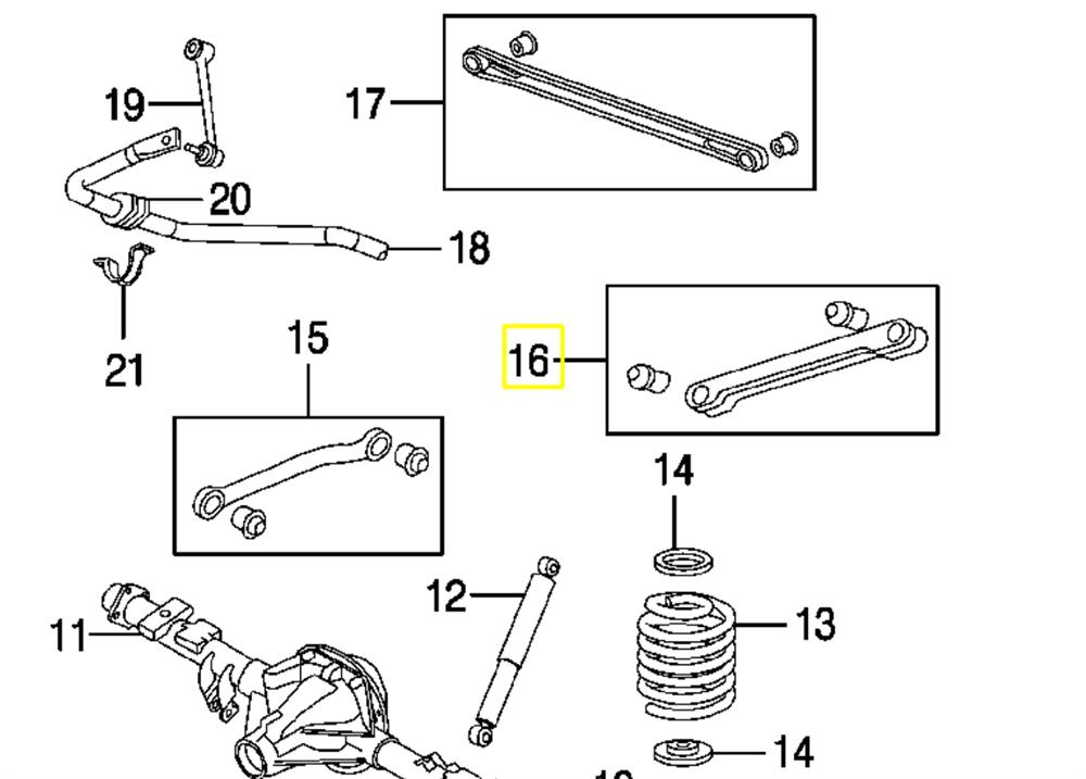 15239738 Opel palanca trasera inferior izquierda/derecha