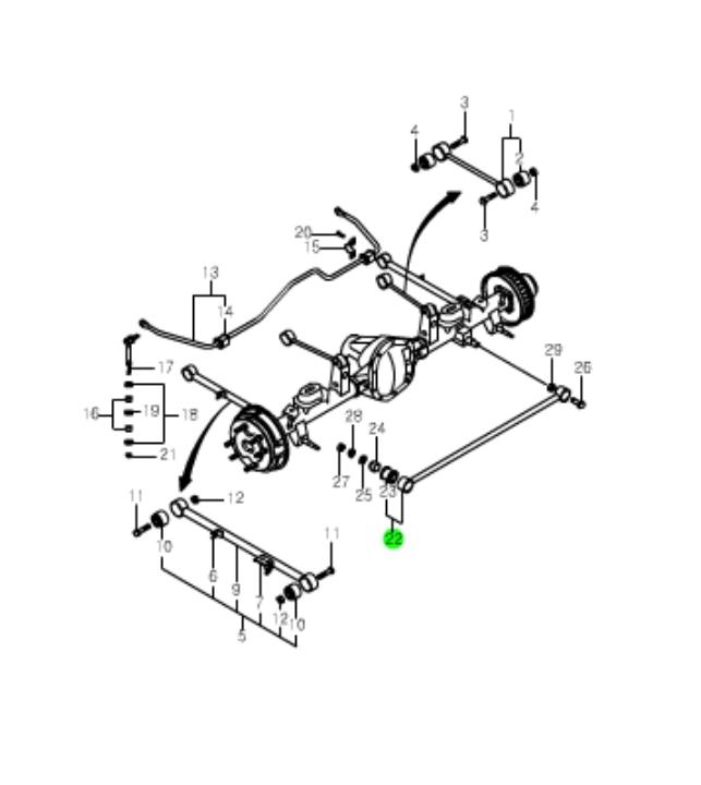 Barra transversal de suspensión trasera 4560108001 Ssang Yong