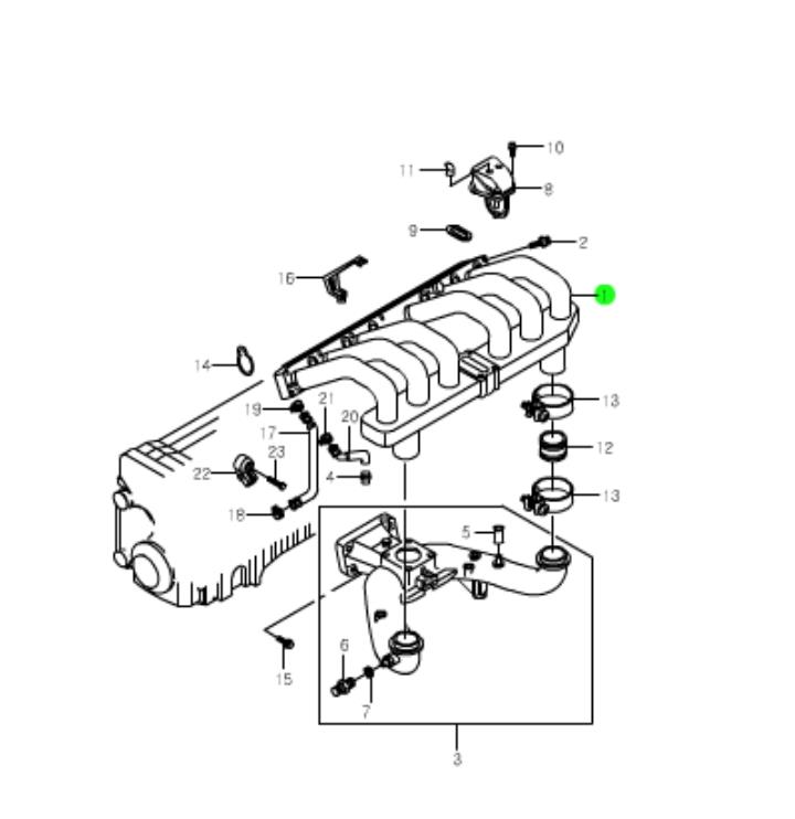 A1041404401 Mercedes Colector de admisión superior