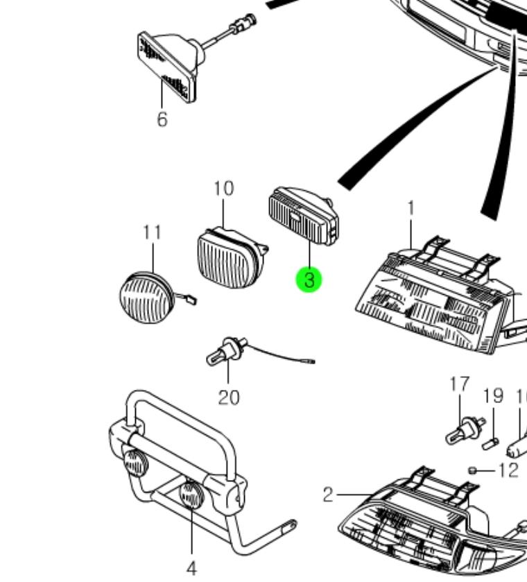 8320205100X Ssang Yong faro antiniebla derecho