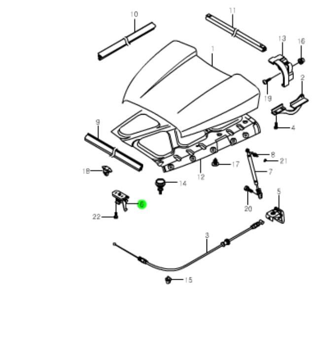 7114006001 Ssang Yong Cerradura de Capot