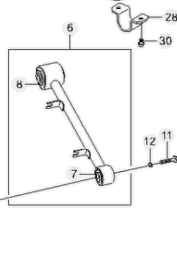 4550109501 Ssang Yong palanca de soporte suspension trasera longitudinal inferior izquierda/derecha