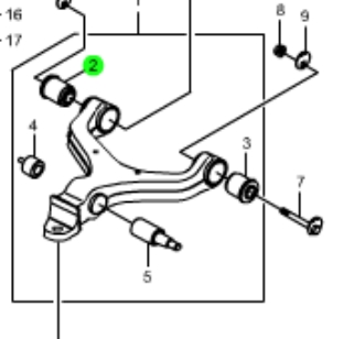 Silentblock de brazo de suspensión Ssang Yong 4455209001 precio, desde 13,31 EUR