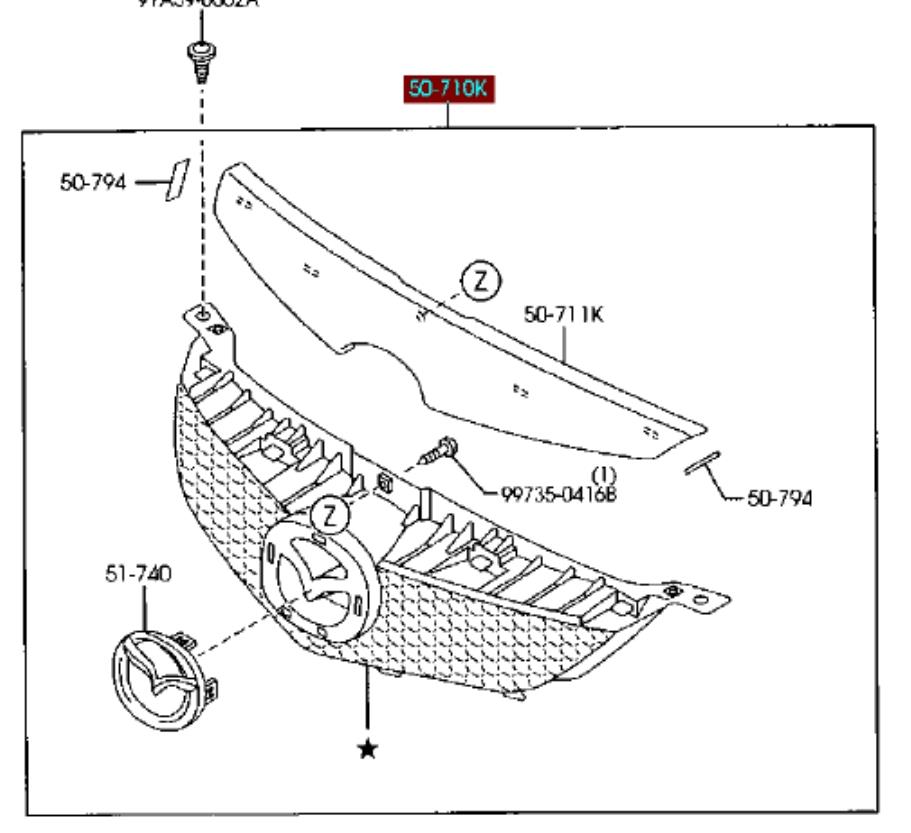 BR5H50710B Mazda panal de radiador