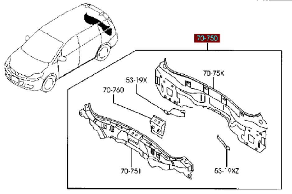 Panel trasero de maletero para Mazda 5 (CR)