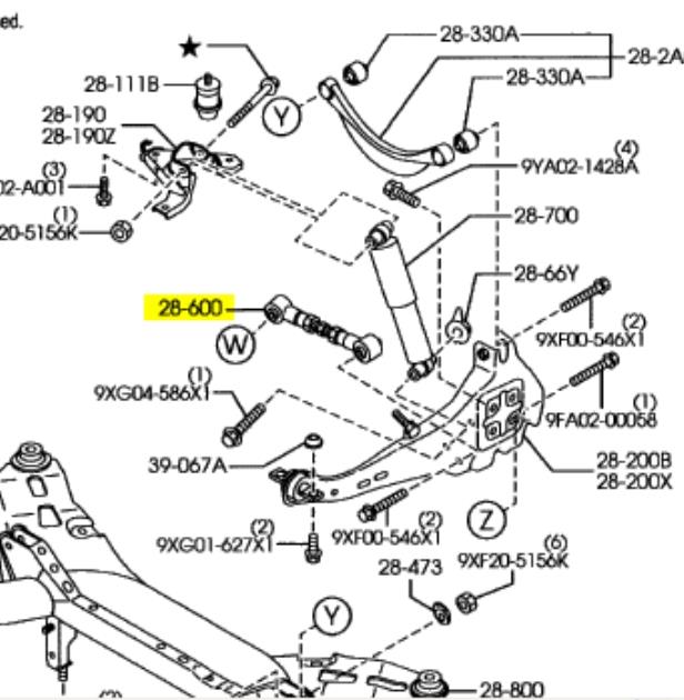 Comprar G26A28500B Mazda Barra transversal de la suspensión trasera
