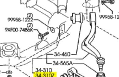 Brazo inferior izquierdo de la suspensión delantera GJ6A34J50C Mazda