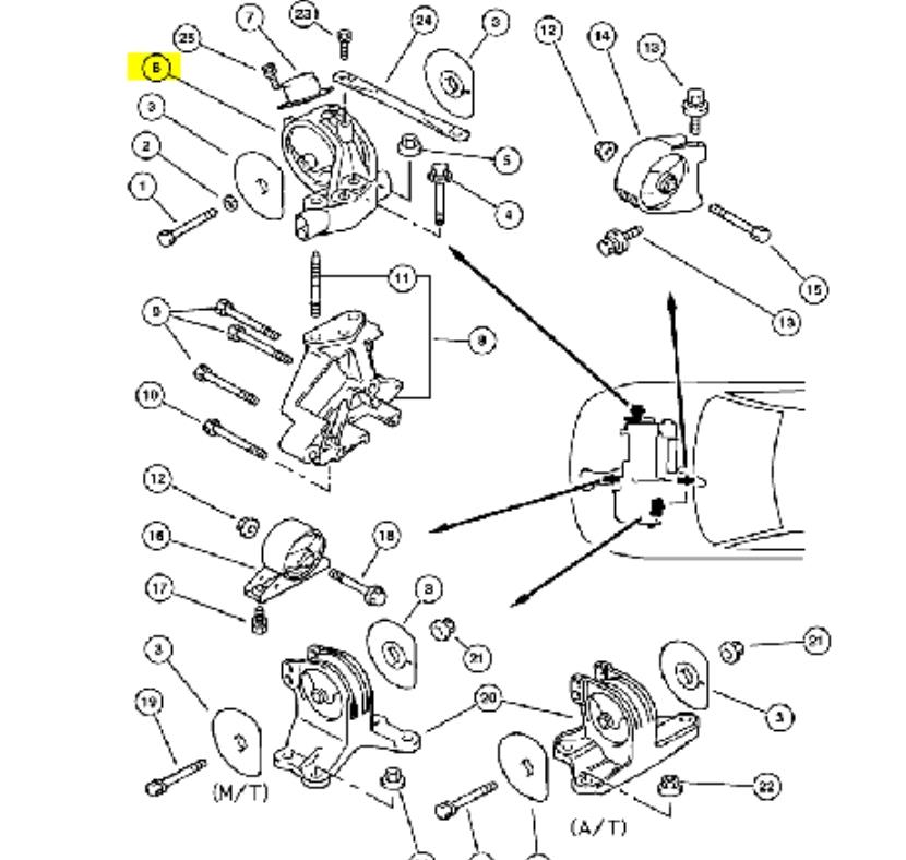 MMN101072 Mitsubishi soporte de motor derecho