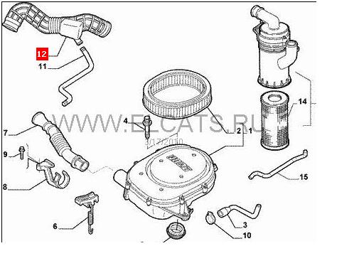 51701696 Fiat/Alfa/Lancia tubo flexible de aspiración, entrada del filtro de aire