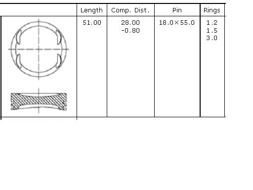 Pistón completo para 1 cilindro, STD 116900 Mahle Original