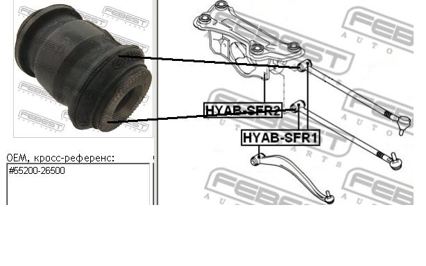 HYAB-SFR1 Febest suspensión, barra transversal trasera