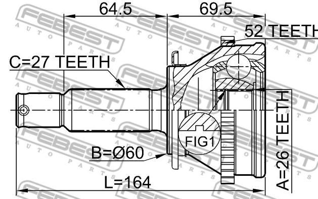 Comprar 1210SFA52 Febest Junta homocinetica