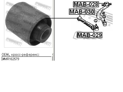 MAB030 Febest Silentblock de brazo de suspensión delantero inferior