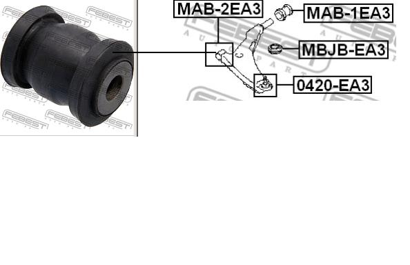 Silentblock de suspensión delantero inferior MAB2EA3 Febest