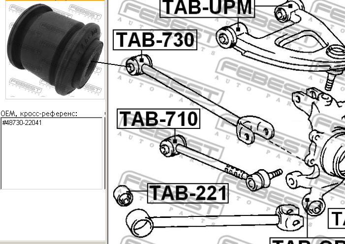 Buje del brazo transversal trasero Febest TAB730 precio, desde 6,99 EUR