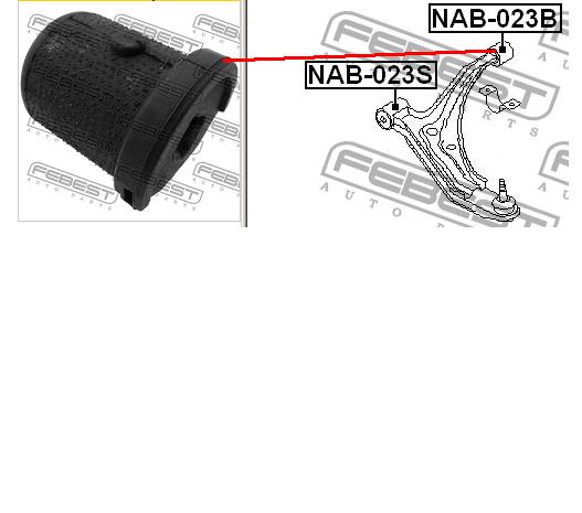 NAB-023B Febest silentblock de suspensión delantero inferior