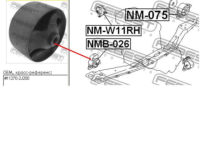 Soporte, motor, delantero, silentblock N09P11F0 RBI