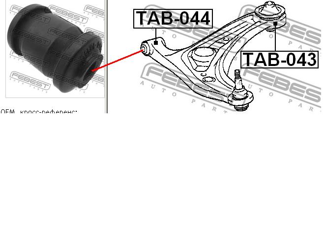 TAB-044 Asva silentblock de suspensión delantero inferior