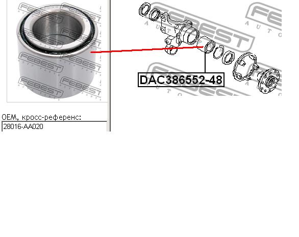 Cojinete de rueda DAC38655248 Febest