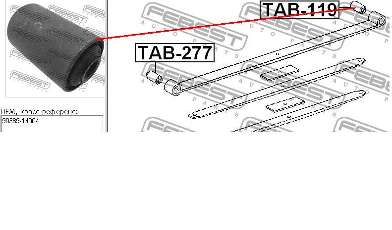 Silentblock trasero de ballesta trasera TAB119 Febest