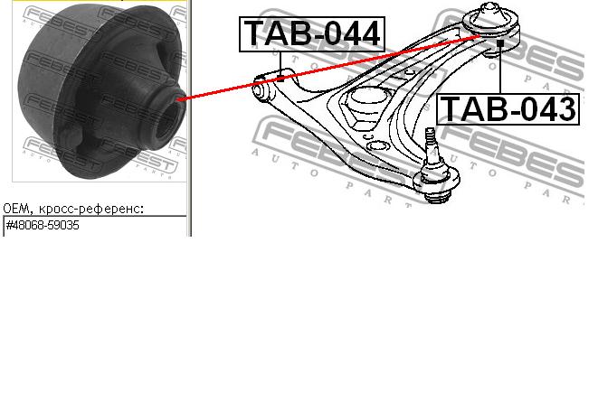 TAB-043 Febest silentblock de suspensión delantero inferior
