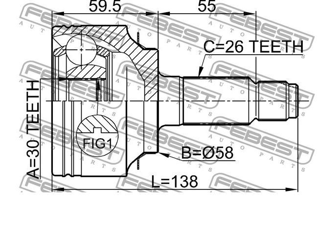 Junta homocinética exterior delantera 44014SWET01 Honda