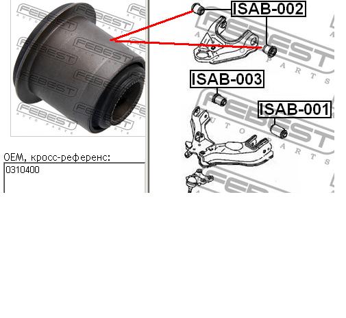 Comprar ISAB002 Febest Buje del brazo de suspensión delantero superior