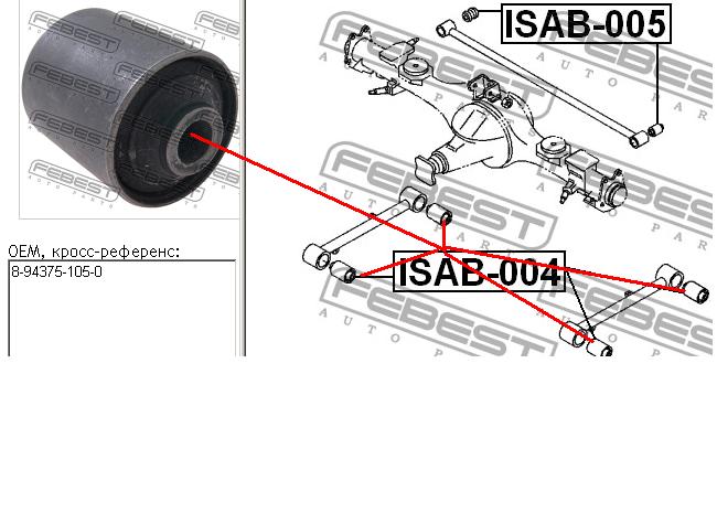 ISAB-004 Febest suspensión, brazo oscilante, eje trasero