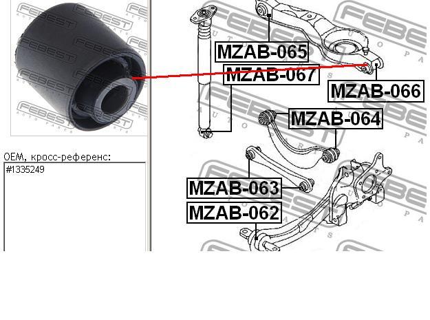MZAB066 Febest Buje del brazo inferior trasero