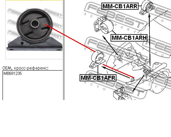 MB691235 Longho soporte motor delantero