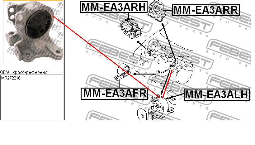 Soporte de motor izquierdo MMEA3ALH Febest