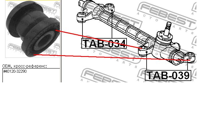 TAB-039 Febest silentblock de montaje del caja de direccion