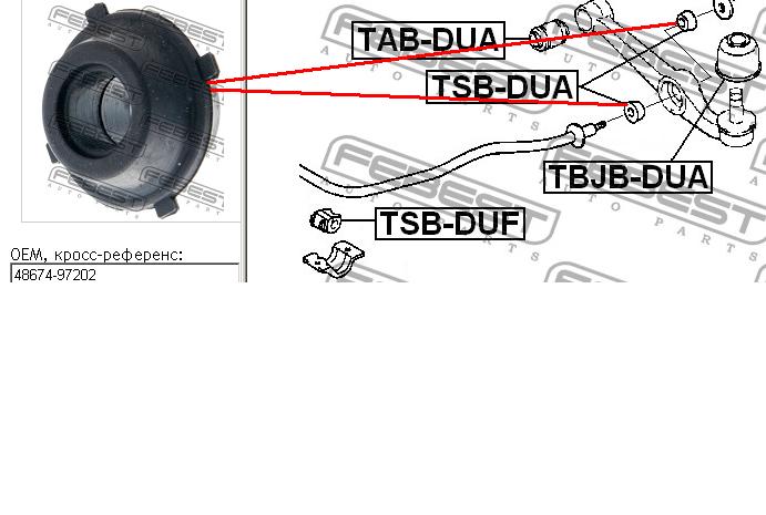 Silentblock Extensiones De Brazos Inferiores Delanteros J46017BYMT Yamato