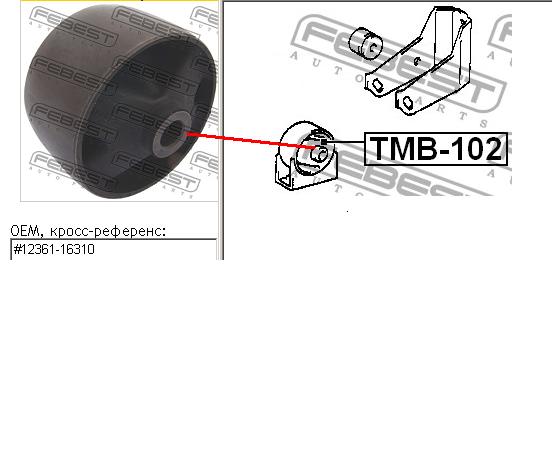 Soporte, motor izquierdo, delantero TMB102 Febest