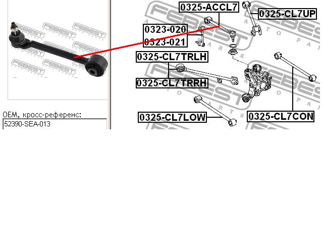 0325-ACCL7 Febest brazo suspension inferior trasero izquierdo/derecho