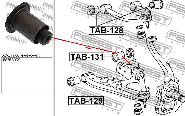 TAB-131 Febest silentblock de suspensión delantero inferior