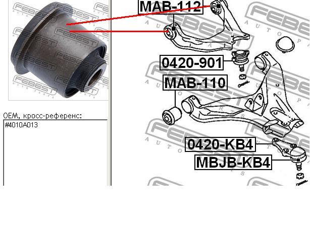 Buje del brazo de suspensión delantero superior Febest MAB112 precio, desde 6,28 EUR