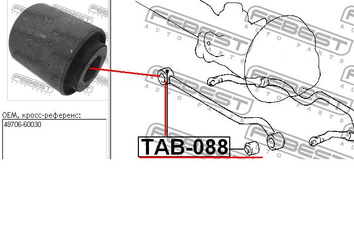 TAB088 Febest silentblock de brazo suspensión delantero transversal