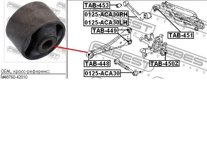 Comprar TAB448 Febest Buje delantero del brazo longitudinal trasero