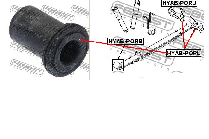 Buje trasero de ballesta trasera 5525644000 Hyundai/Kia