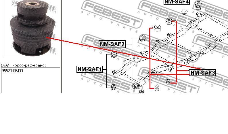 NMSAF3 Febest casquillo, suspensión de cabina